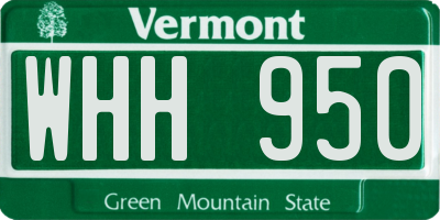 VT license plate WHH950