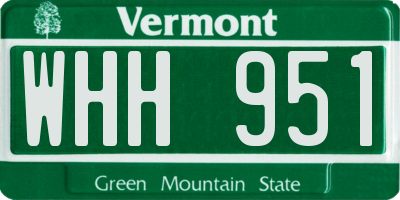 VT license plate WHH951
