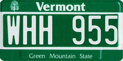 VT license plate WHH955