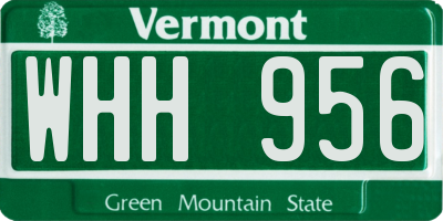 VT license plate WHH956