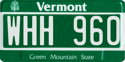 VT license plate WHH960
