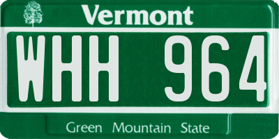 VT license plate WHH964