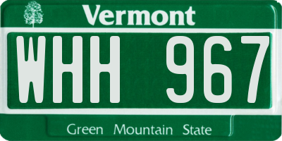 VT license plate WHH967