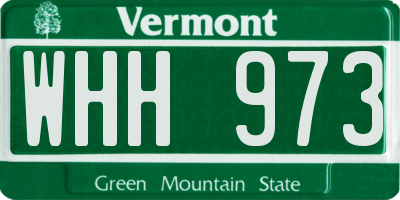 VT license plate WHH973