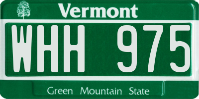 VT license plate WHH975