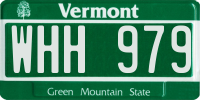 VT license plate WHH979