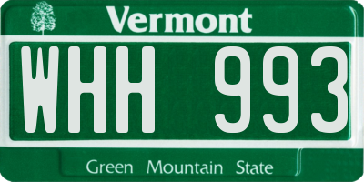 VT license plate WHH993