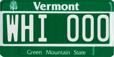 VT license plate WHI000