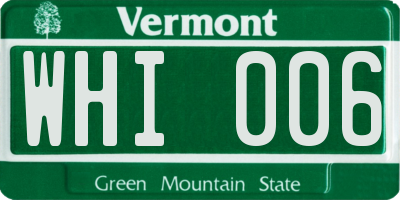 VT license plate WHI006