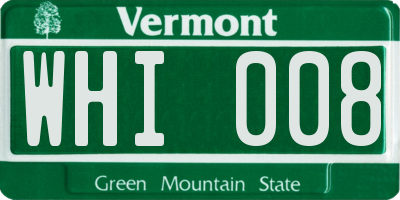 VT license plate WHI008