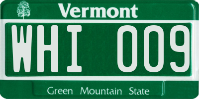 VT license plate WHI009