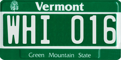 VT license plate WHI016