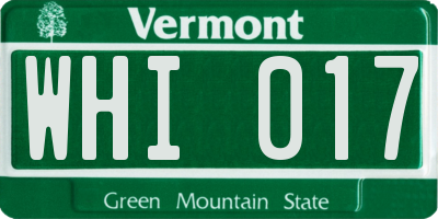 VT license plate WHI017