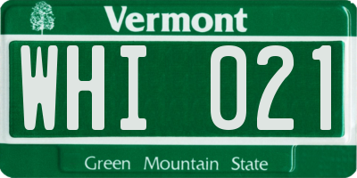 VT license plate WHI021