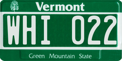 VT license plate WHI022