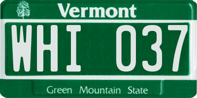 VT license plate WHI037