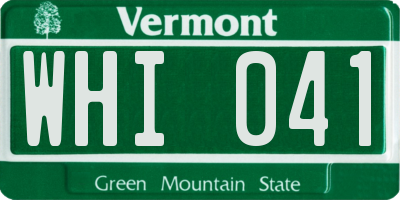 VT license plate WHI041