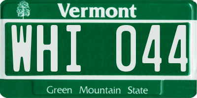 VT license plate WHI044
