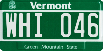 VT license plate WHI046