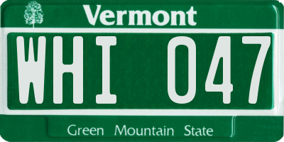 VT license plate WHI047