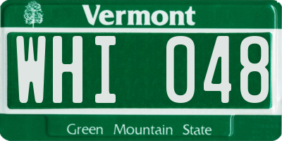 VT license plate WHI048