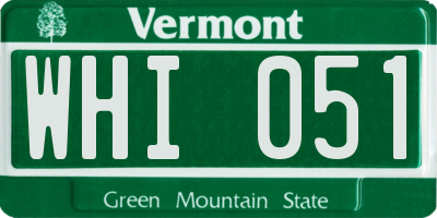 VT license plate WHI051