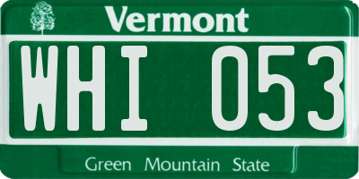 VT license plate WHI053