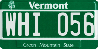 VT license plate WHI056