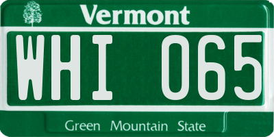 VT license plate WHI065
