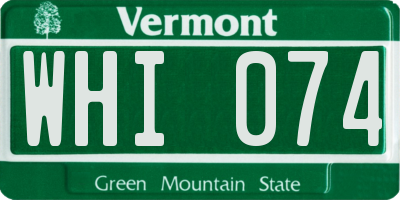 VT license plate WHI074