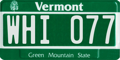 VT license plate WHI077