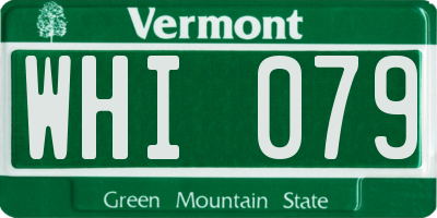 VT license plate WHI079