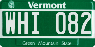 VT license plate WHI082