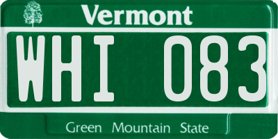 VT license plate WHI083
