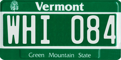 VT license plate WHI084