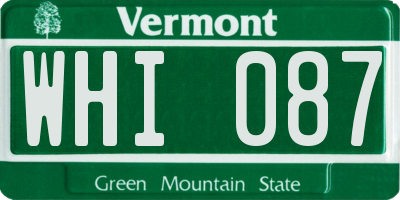 VT license plate WHI087