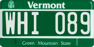 VT license plate WHI089