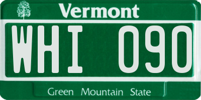 VT license plate WHI090