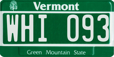 VT license plate WHI093