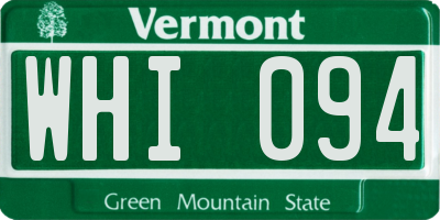 VT license plate WHI094