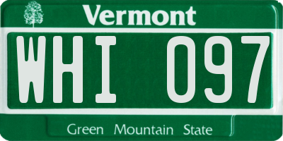 VT license plate WHI097
