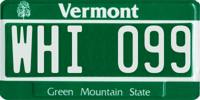 VT license plate WHI099