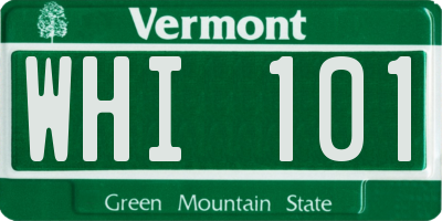 VT license plate WHI101