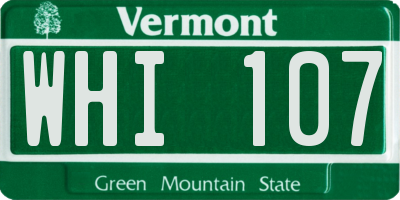VT license plate WHI107
