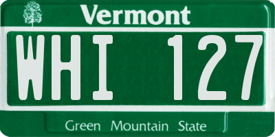 VT license plate WHI127