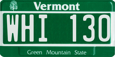 VT license plate WHI130