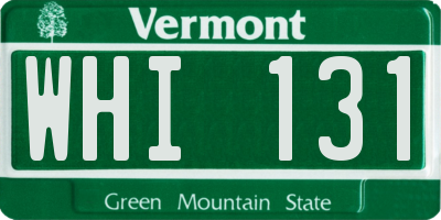 VT license plate WHI131