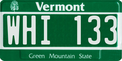 VT license plate WHI133