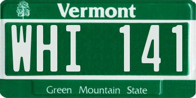 VT license plate WHI141