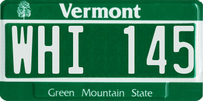 VT license plate WHI145